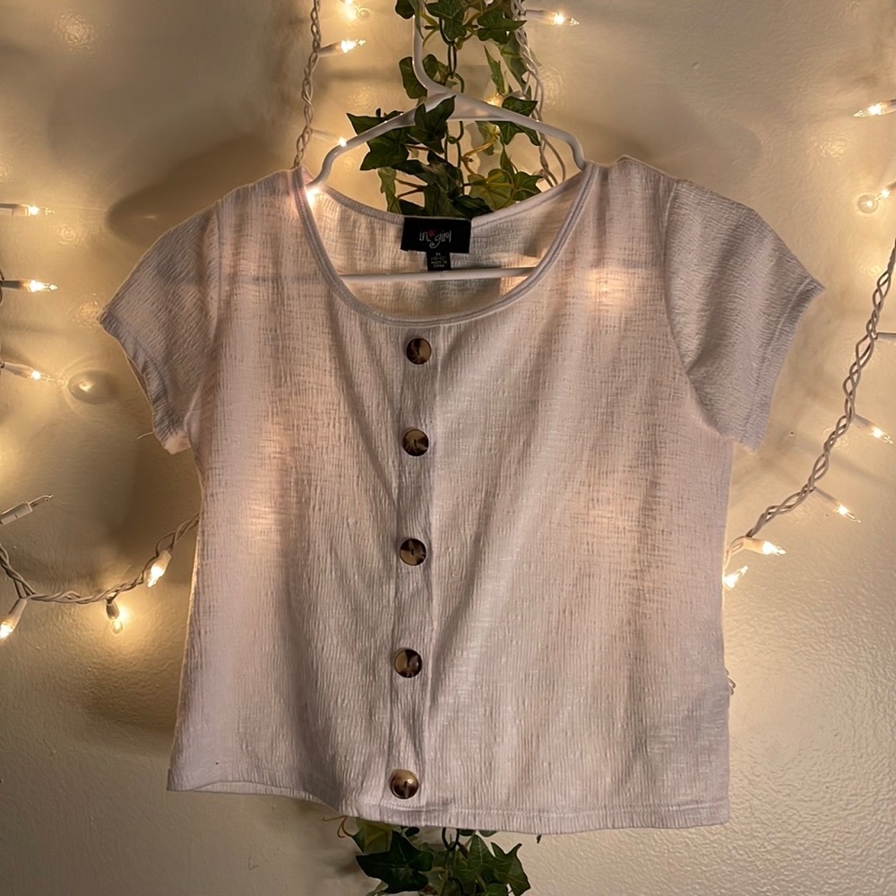 White Half shirt with Black and Tan button’s